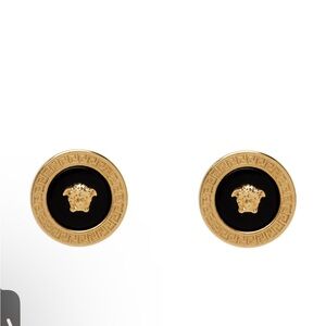 Versace Gold and Black Medusa Earrings